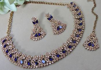 Beige color yellow gold plating festive wear designer necklace set 2