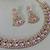 Pink color yellow gold plating festive wear designer necklace set