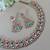 Green color yellow gold plating festive wear designer necklace set