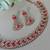 Red color yellow gold plating festive wear designer necklace set