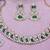 Green color rhodium plating festive wear designer necklace set
