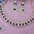 Blue color rhodium plating festive wear designer necklace set
