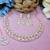 Pink color rhodium plating festive wear designer necklace set