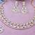 Pink color rhodium plating festive wear designer necklace set