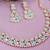 Green color rhodium plating festive wear designer necklace set