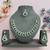 Green color rhodium plating festive wear designer necklace set