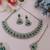 Green color rhodium plating festive wear designer necklace set