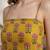 Yellow cotton printed top for women