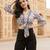 multicolor poly silk printed top for women