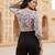 multicolor poly silk printed top for women