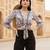 multicolor poly silk printed top for women
