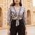 multicolor poly silk printed top for women