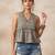 Green cotton printed top for women