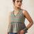 Green cotton printed top for women