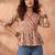 Green cotton printed top for women
