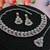 Pink color rhodium plating festive wear designer necklace set