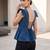Blue cotton printed top for women