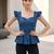 Blue cotton printed top for women