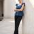 Blue cotton printed top for women