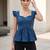 Blue cotton printed top for women