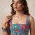 Blue cotton printed top for women