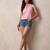 Pink cotton printed top for women