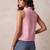 Pink cotton printed top for women