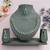 Green color rhodium plating festive wear designer necklace set
