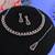 Maroon color rhodium plating festive wear designer necklace set