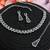 Blue color rhodium plating festive wear designer necklace set