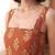 Orange cotton printed top for women
