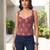 Mauve cotton printed top for women