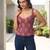 Mauve cotton printed top for women