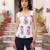 White cotton printed top for women