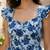 Blue cotton printed top for women