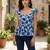 Blue cotton printed top for women