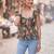 Green cotton printed top for women