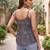 Blue cotton printed top for women