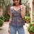 Blue cotton printed top for women