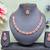 Pink color rhodium plating festive wear designer necklace set