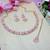 Pink color rhodium plating festive wear designer necklace set