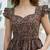 Black cotton printed top for women