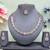 Green color rhodium plating festive wear designer necklace set