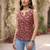 Maroon cotton printed top for women