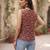 Maroon cotton printed top for women