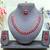 Pink color rhodium plating festive wear designer necklace set