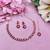 Pink color rhodium plating festive wear designer necklace set