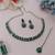 Green color rhodium plating festive wear designer necklace set