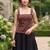 Maroon cotton printed top for women