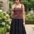 Maroon cotton printed top for women